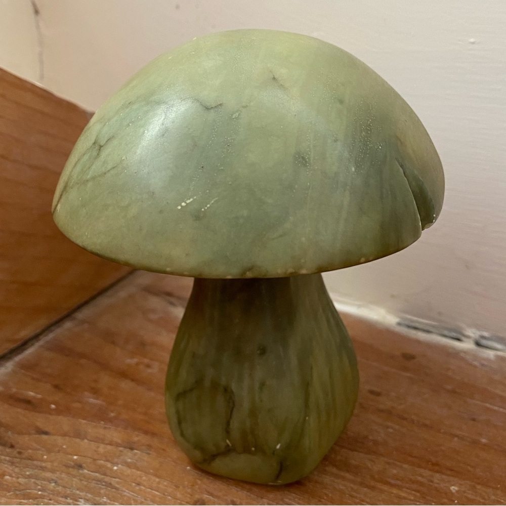 Mid Century green Marble Alabaster Mushroom MCM Italy